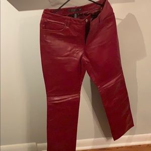 GAP Bootcut Cherry Red Leather Jeans
